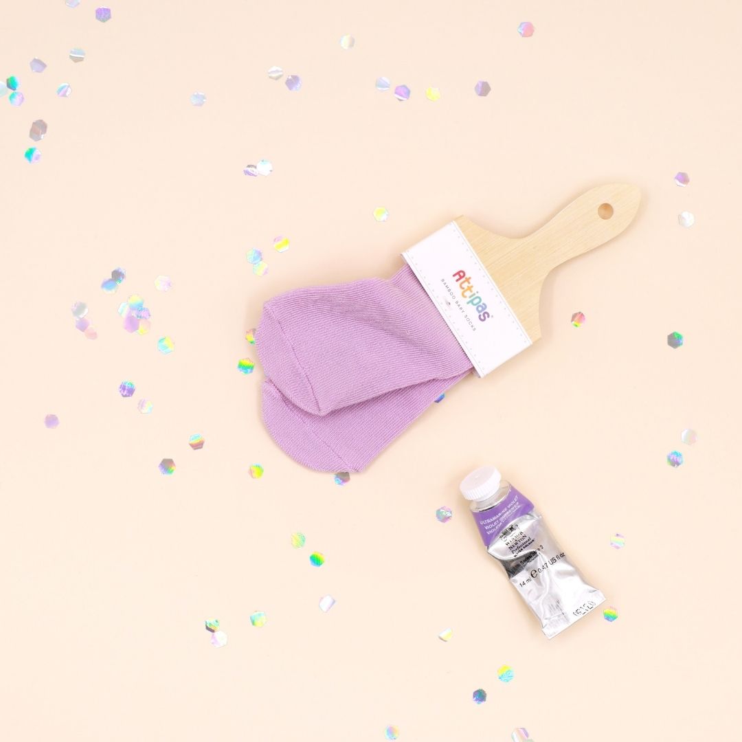 MEIAS ANTIDERRAPANTE RAINBOW (ROXO) T.S - ATTIPAS