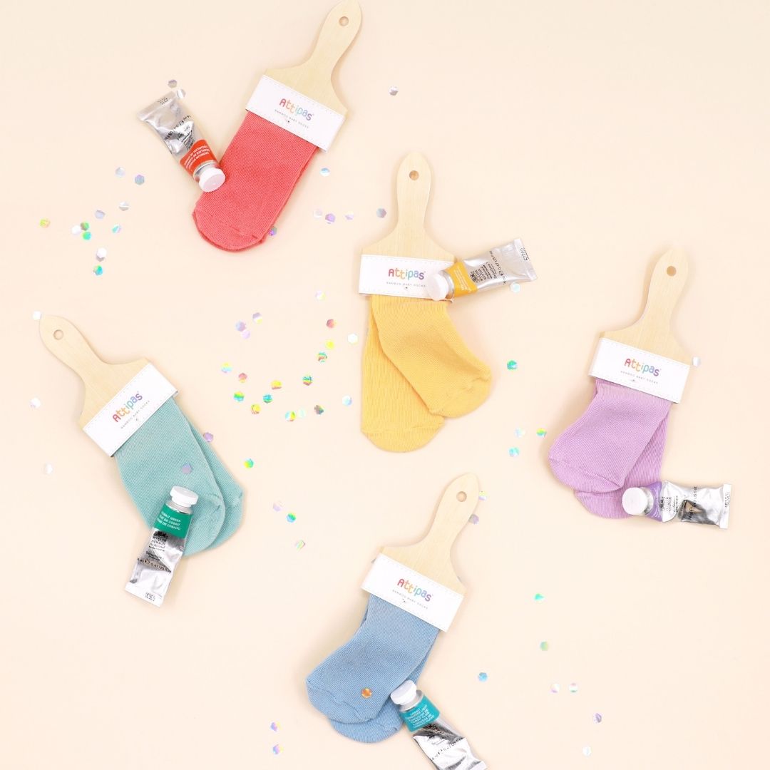 MEIAS ANTIDERRAPANTE RAINBOW (ROXO) T.S - ATTIPAS