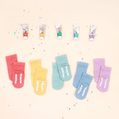 MEIAS ANTIDERRAPANTE RAINBOW (VERMELHA) T.S - ATTIPAS