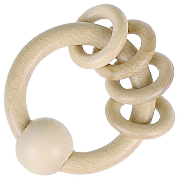 Brinquedo de agarrar com 4 argolas, natural - GOKI